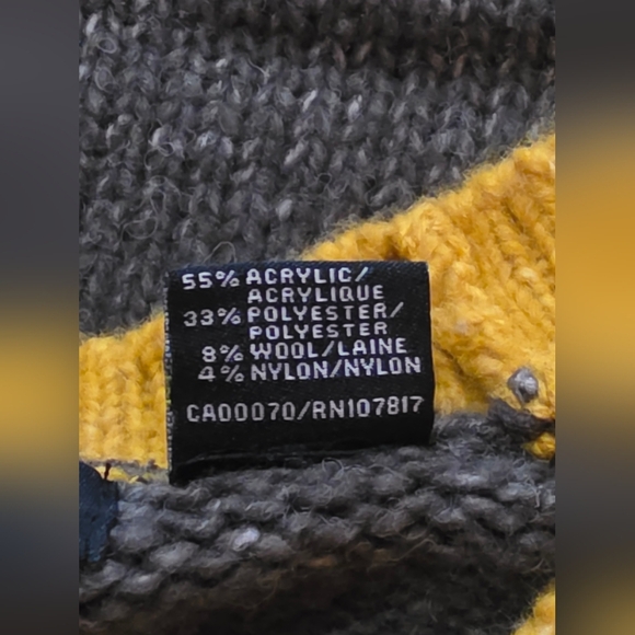 Press Colorblock Chevron Knit Sweater Yellow White Gray NWT Size XS - Picture 8 of 10